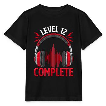 Niveau 12 Est atteint - Cadeau - T-shirt bio MINI CREATOR Stanley/Stella Enfant - noir - Devant - Mikhail (115cm)