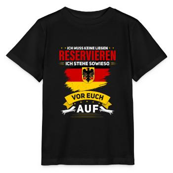 Vacances Chaises longues Réservation Allemagne Drapeau - T-shirt bio MINI CREATOR Stanley/Stella Enfant - noir - Devant - Mikhail (115cm)