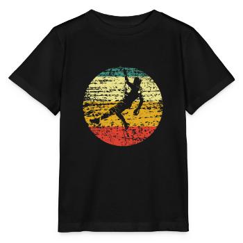Klettern Kletterer retro - Stanley/Stella Kinder T-Shirt MINI CREATOR  - Schwarz - Vorne - Mikhail (115cm)
