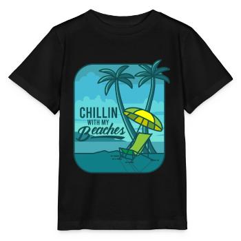 Chillin With My Beaches Beach Holiday - Stanley/Stella MINI CREATOR Kids’ T-Shirt - black - Front - Mikhail (115cm)