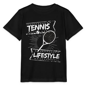 tennis / tennis / tennis player / tennis game - Stanley/Stella MINI CREATOR Kids’ T-Shirt - black - Front - Mikhail (115cm)