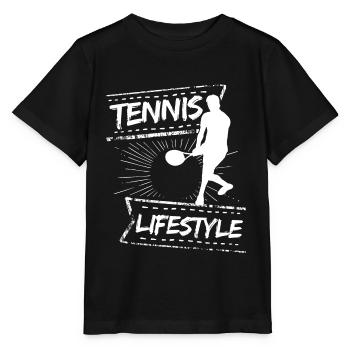 tennis / tennis / tennis player / tennis game - Stanley/Stella MINI CREATOR Kids’ T-Shirt - black - Front - Mikhail (115cm)