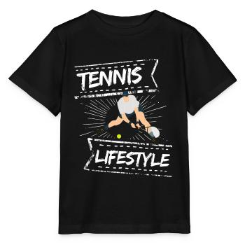 tennis / tennis / tennis player / tennis game - Stanley/Stella MINI CREATOR Kids’ T-Shirt - black - Front - Mikhail (115cm)