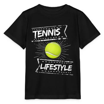 tennis / tennis / tennis player / tennis game - Stanley/Stella MINI CREATOR Kids’ T-Shirt - black - Front - Mikhail (115cm)