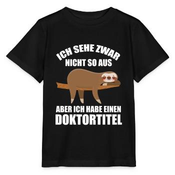 FaultierDoktorinDoktorandPromotion Doktortitel - Stanley/Stella Kinder T-Shirt MINI CREATOR  - Schwarz - Vorne - Mikhail (115cm)