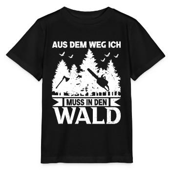 Aus dem weg ich muss in den Wald Förster - Stanley/Stella Kinder T-Shirt MINI CREATOR  - Schwarz - Vorne - Mikhail (115cm)