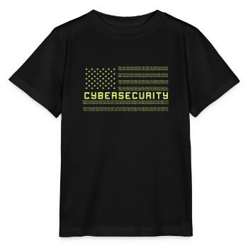 CYBERSECURITY Cybersecurity US Flag - T-shirt bio MINI CREATOR Stanley/Stella Enfant - noir - Devant - Mikhail (115cm)
