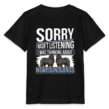 Terre-Neuve I Quoi Thinking About Newfoundlands - T-shirt bio MINI CREATOR Stanley/Stella Enfant - noir - Devant - Mikhail (115cm)