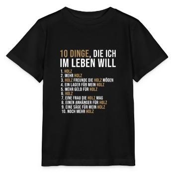 Holz Liebhaber Holz - Stanley/Stella Kinder T-Shirt MINI CREATOR  - Schwarz - Vorne - Mikhail (115cm)