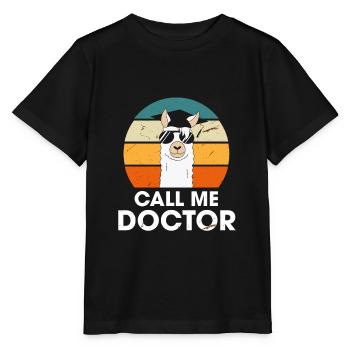 Call Me Doctor Lama Alpaka Docteur Ph.D Études - T-shirt bio MINI CREATOR Stanley/Stella Enfant - noir - Devant - Mikhail (115cm)