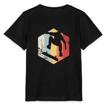 Skateboard Skateboard Rétro Rétro Skateboarder rétro - T-shirt bio MINI CREATOR Stanley/Stella Enfant - noir - Devant - Mikhail (115cm)