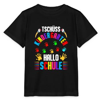 Tschüss Kindergarten - Hallo Schule Einschulung 1. - Stanley/Stella Kinder T-Shirt MINI CREATOR  - Schwarz - Vorne - Mikhail (115cm)