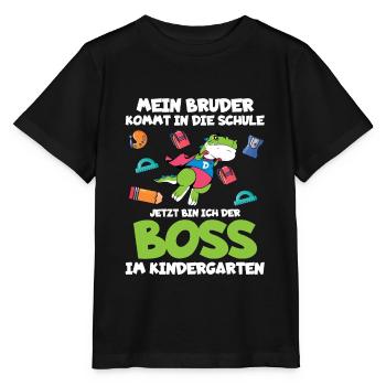 Drachen Bruder kommt in die Schule Ich bin im Kind - Stanley/Stella Kinder T-Shirt MINI CREATOR  - Schwarz - Vorne - Mikhail (115cm)
