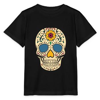 Dia De Los Muertos Mexique Jour des Morts - T-shirt bio MINI CREATOR Stanley/Stella Enfant - noir - Devant - Mikhail (115cm)