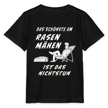RASENROBOTER RASEN MÄHEN - Stanley/Stella Kinder T-Shirt MINI CREATOR  - Schwarz - Vorne - Mikhail (115cm)