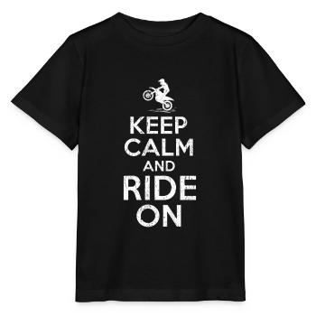 Keep calm Motocross - T-shirt bio MINI CREATOR Stanley/Stella Enfant - noir - Devant - Mikhail (115cm)