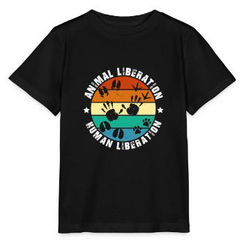 Animal Liberation Human Liberation Prints - Stanley/Stella MINI CREATOR Kids’ T-Shirt - black - Front - Mikhail (115cm)