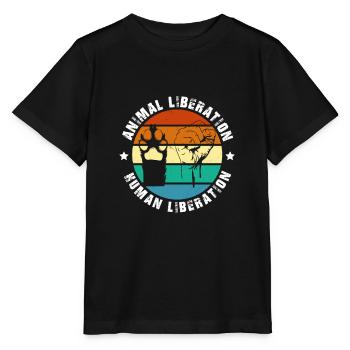 Animal Liberation Human Liberation Prints - Stanley/Stella MINI CREATOR Kids’ T-Shirt - black - Front - Mikhail (115cm)