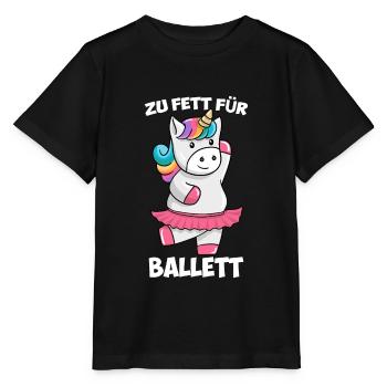 Zu Fett für Ballett Dickes Einhorn Unicorn Tutu - Stanley/Stella Kinder T-Shirt MINI CREATOR  - Schwarz - Vorne - Mikhail (115cm)