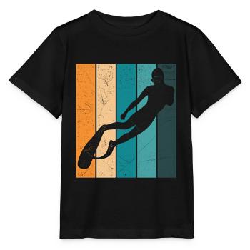 Freediver Retro Freediver Apnea Diver Apnea - Stanley/Stella MINI CREATOR Kids’ T-Shirt - black - Front - Mikhail (115cm)