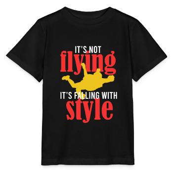 Skydiving is not flying, but falling - Stanley/Stella MINI CREATOR Kids’ T-Shirt - black - Front - Mikhail (115cm)