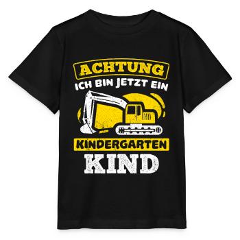 ACHTUNG - Ich Bin Jetzt Ein Kindergartenkind - Kin - Stanley/Stella Kinder T-Shirt MINI CREATOR  - Schwarz - Vorne - Mikhail (115cm)