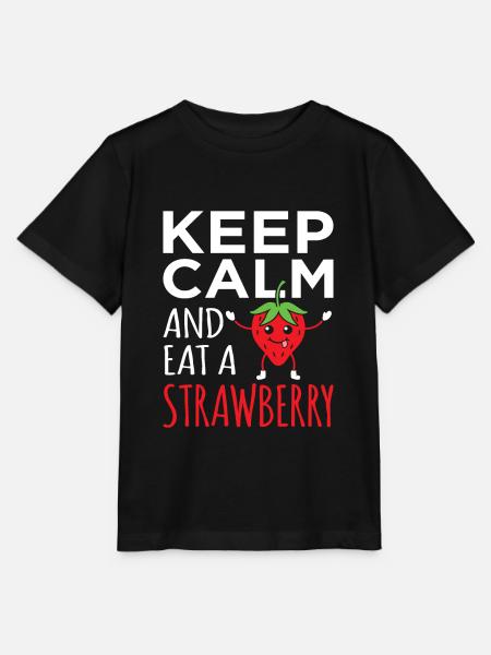 Erdbeere - Stanley/Stella Kinder T-Shirt MINI CREATOR  - Schwarz