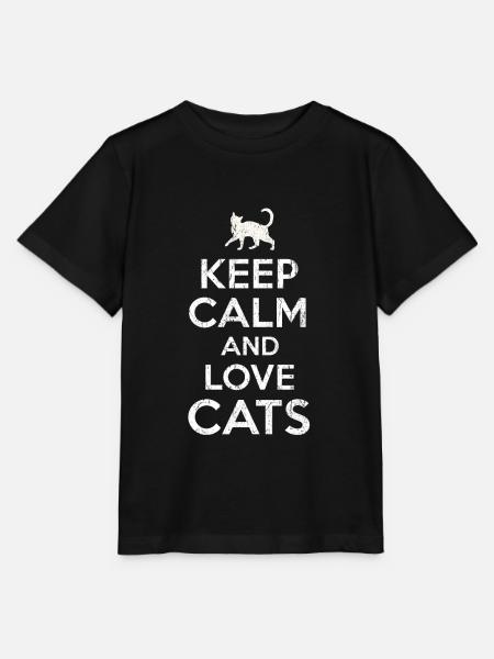 Keep calm Katze - Stanley/Stella Kinder T-Shirt MINI CREATOR - Schwarz