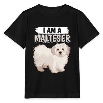 Malteser I Am A Malteser - Stanley/Stella Kinder T-Shirt MINI CREATOR  - Schwarz - Vorne - Mikhail (115cm)