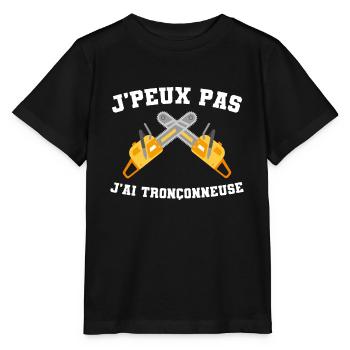 Je Peux Pas J'ai tronçonneuse bûcheron - T-shirt bio MINI CREATOR Stanley/Stella Enfant - noir - Devant - Mikhail (115cm)
