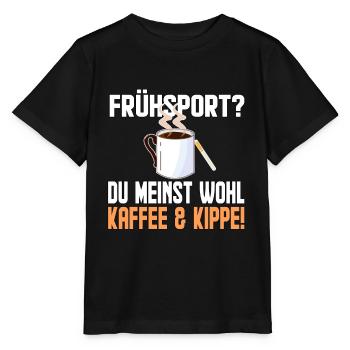 Kaffe und Kippe - Stanley/Stella Kinder T-Shirt MINI CREATOR  - Schwarz - Vorne - Mikhail (115cm)