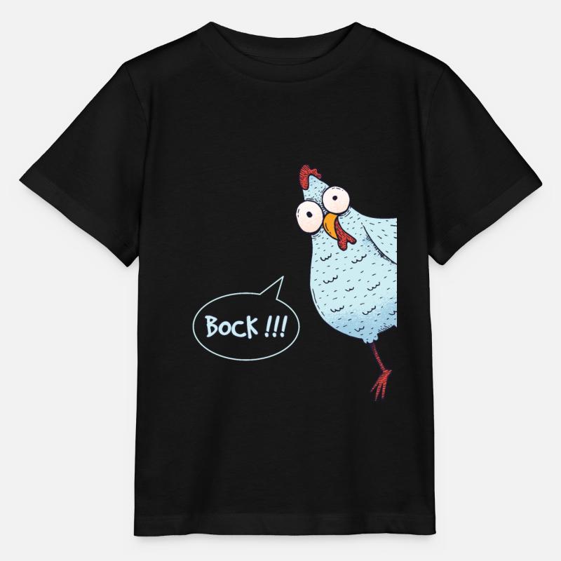 Huhn das um die Ecke schaut – Bock - Stanley/Stella Kinder T-Shirt MINI CREATOR  - Schwarz