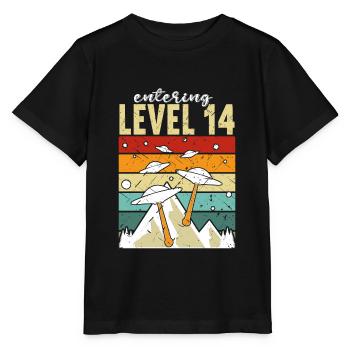Level 14 Gaming Controller 14. Geburtstag - Stanley/Stella Kinder T-Shirt MINI CREATOR  - Schwarz - Vorne - Mikhail (115cm)