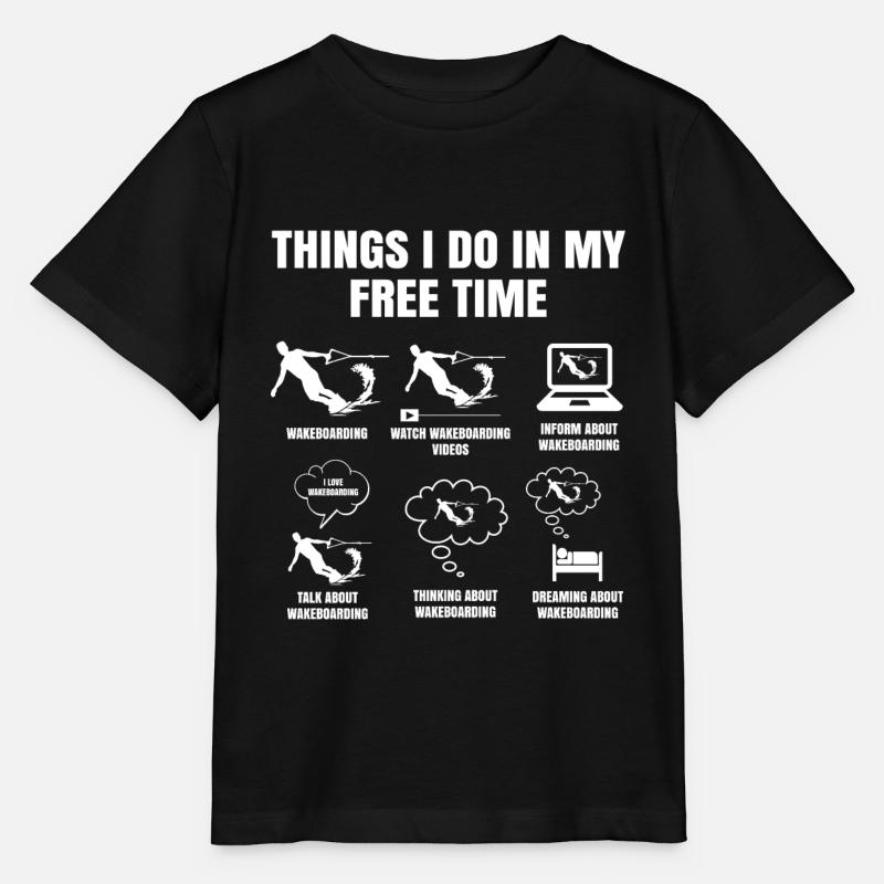 Things I Do In My Free Time Wakeboard Wakeboarder - Stanley/Stella Kinder T-Shirt MINI CREATOR  - Schwarz