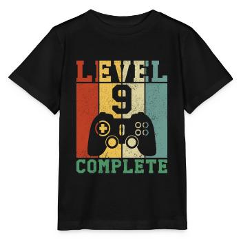 9 Geburtstag Level 9 complete - Stanley/Stella Kinder T-Shirt MINI CREATOR  - Schwarz - Vorne - Mikhail (115cm)