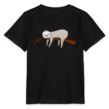 Looked in Sloth Sloth Looked in - Stanley/Stella MINI CREATOR Kids’ T-Shirt - black - Front - Mikhail (115cm)