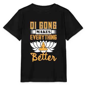 Qi Gong makes everything better - Stanley/Stella MINI CREATOR Kids’ T-Shirt - black - Front - Mikhail (115cm)