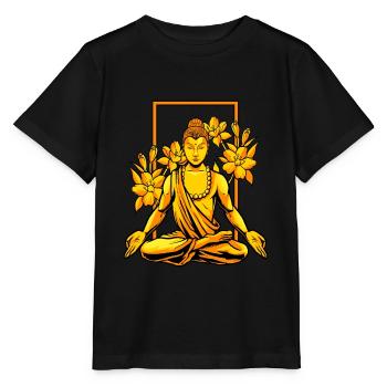 Buddha Buddhist Buddhism - Stanley/Stella MINI CREATOR Kids’ T-Shirt - black - Front - Mikhail (115cm)