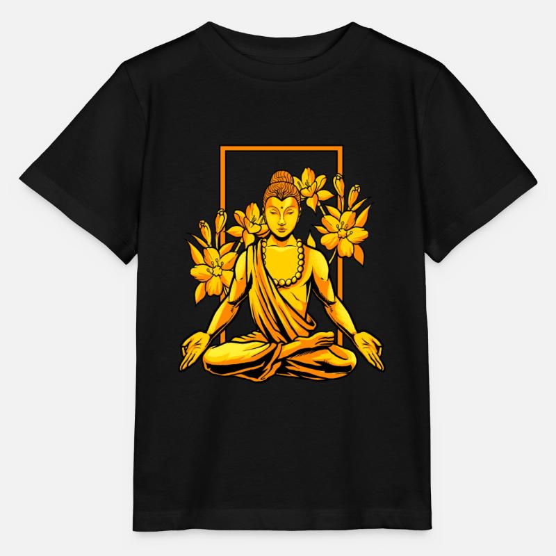 Buddha Buddhist Buddhism - Stanley/Stella MINI CREATOR Kids’ T-Shirt - black
