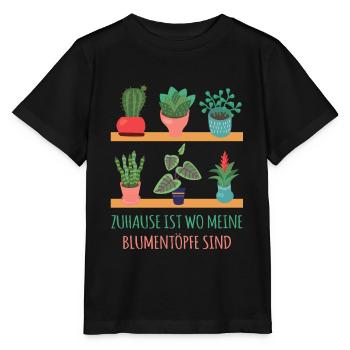 Gärnter Zuhause ist wo meine Blumentöpfe sind - Stanley/Stella Kinder T-Shirt MINI CREATOR  - Schwarz - Vorne - Mikhail (115cm)
