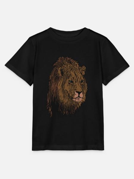 Löwen Afrika Tier Motiv Aufdruck Tiermotiv - Stanley/Stella Kinder T-Shirt MINI CREATOR  - Schwarz