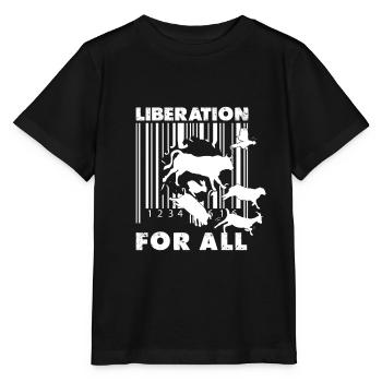 Liberation for All Animal welfare rights - Stanley/Stella MINI CREATOR Kids’ T-Shirt - black - Front - Mikhail (115cm)