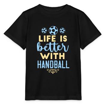 Das Leben ist besser mit Handballtorwart Deutschla - Stanley/Stella Kinder T-Shirt MINI CREATOR  - Schwarz - Vorne - Mikhail (115cm)