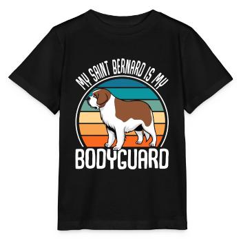 My Saint Bernard Is My Bodyguard Chien Bernhardiner - T-shirt bio MINI CREATOR Stanley/Stella Enfant - noir - Devant - Mikhail (115cm)