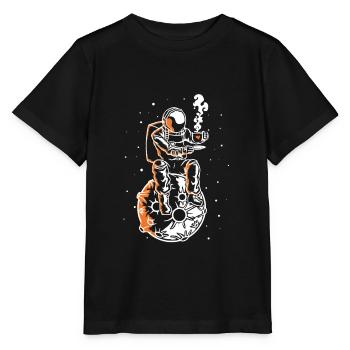 Astronaute Avec Une tasse de café Amant - T-shirt bio MINI CREATOR Stanley/Stella Enfant - noir - Devant - Mikhail (115cm)