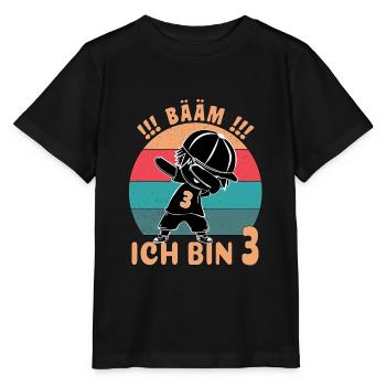 Bääm Geburtstag ich bin 3. - Stanley/Stella Kinder T-Shirt MINI CREATOR  - Schwarz - Vorne - Mikhail (115cm)