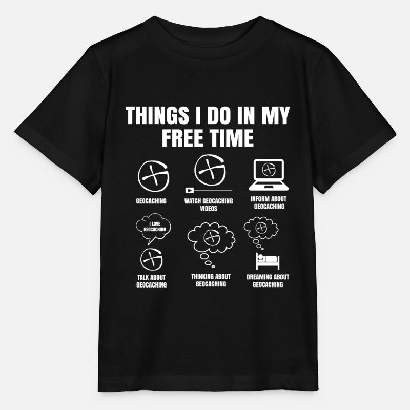 Things I Do In My Free Time Geocaching Navigation - Stanley/Stella Kinder T-Shirt MINI CREATOR - Schwarz