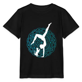 Women's Yoga Outfit with Cat Yoga Pilates Qi Gong - Stanley/Stella MINI CREATOR Kids’ T-Shirt - black - Front - Mikhail (115cm)