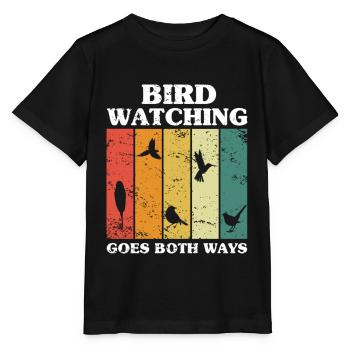 Bird Watching Goes Both Ways Birder Bird Watching - T-shirt bio MINI CREATOR Stanley/Stella Enfant - noir - Devant - Mikhail (115cm)