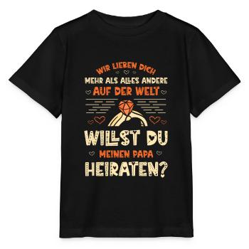 Heiratsantrag Stiefvater - Stanley/Stella Kinder T-Shirt MINI CREATOR  - Schwarz - Vorne - Mikhail (115cm)